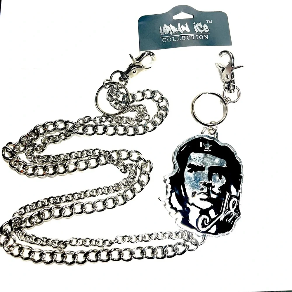 Che Guevera Urban Ice Collection Silver Wallet Chain with Pendant